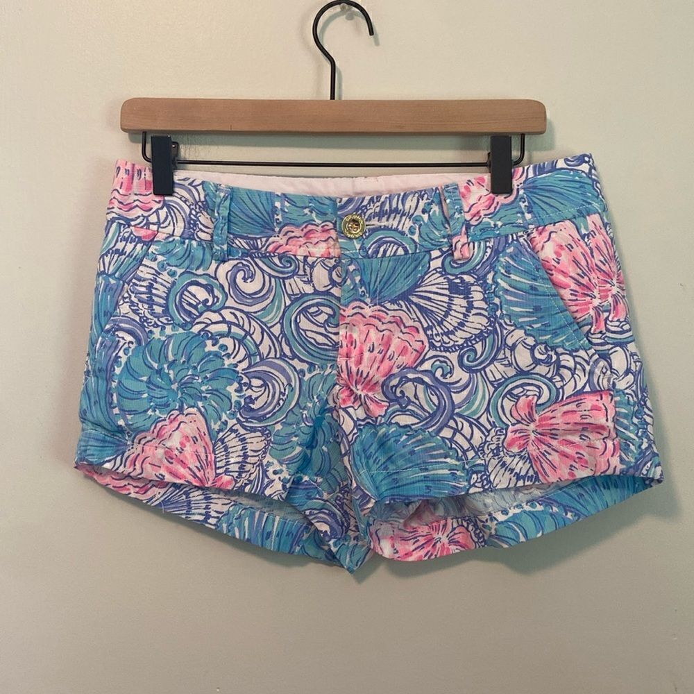 Lilly Pulitzer Blue Haven Raising Shell Walsh Shorts Size 4